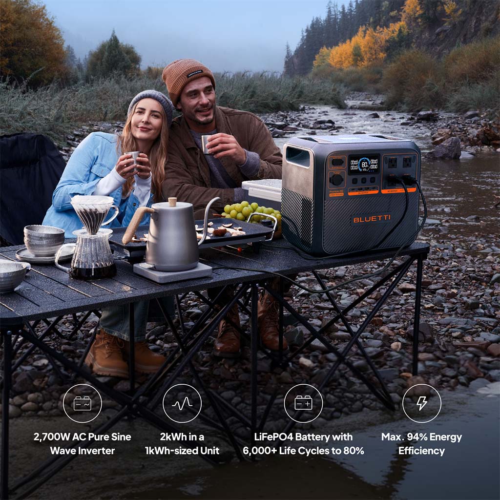 Estación de Energía Premium 200 V2 Bluetti con alto rendimiento para acampadas y actividades al aire libre