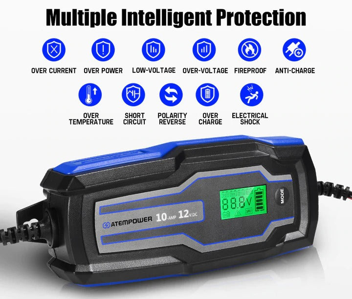 Cargador de bateria inteligente 10a 6v 12v | Atempower