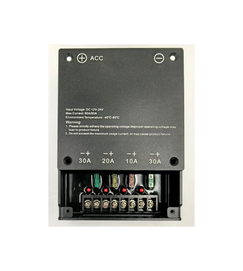 Panel de Control Remoto 4 Canales 12/24V con Capacidad Total de 60A – MOAB