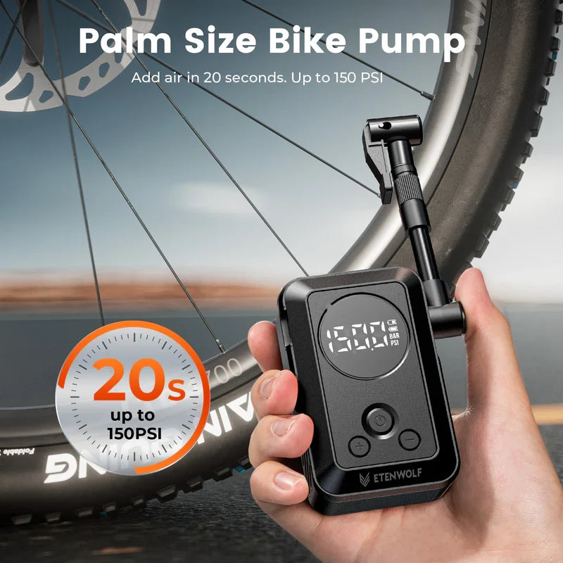 Mini Compresor Eléctrico de Bolsillo para Bicicletas S0 (150 PSI) – Etenwolf