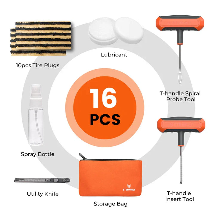 Kit de Reparación de Pinchazos de Emergencia (16 Piezas) – Etenwolf