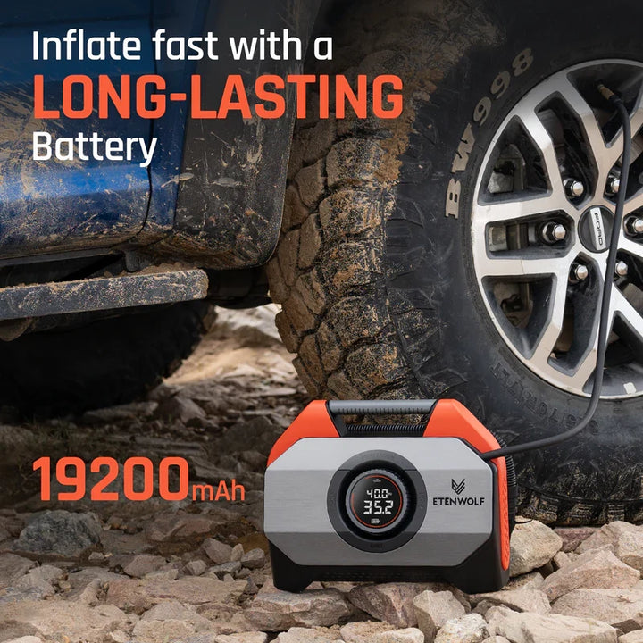 Compresor Inalámbrico Heavy-Duty y Powerbank Vortex S6 (19.200 mAh) – Etenwolf