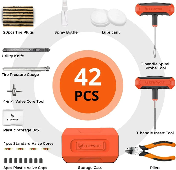 Kit de Reparación de Pinchazos Heavy-Duty R1 (42 Piezas) – Etenwolf