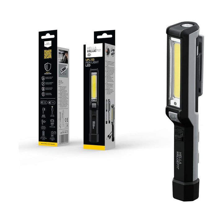 Linterna LED USB Recargable Value Fit UPL150 Luz Difusa y Puntual – Hella