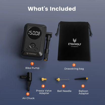 Mini Compresor Eléctrico de Bolsillo para Bicicletas S0 (150 PSI) – Etenwolf