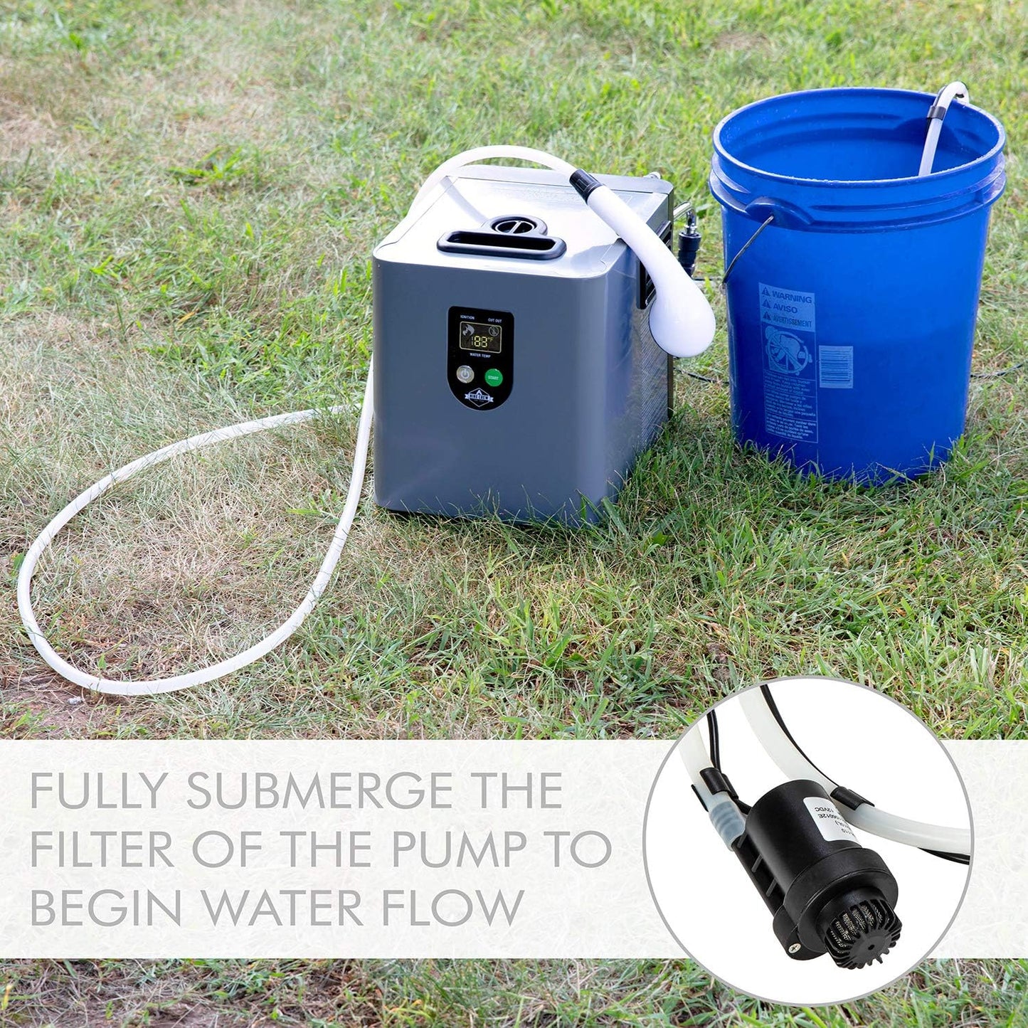 Ducha Portátil 12 V con Calefacción a Gas 18.000 BTU – Aquacube