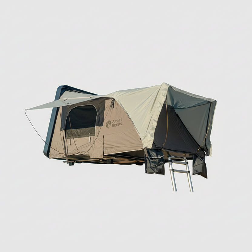 Carpa de Techo Rígida Lateral con Anexo para 2 a 3 Personas – AndesRacks