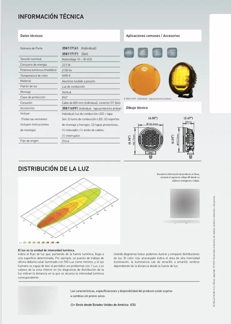Faro 500 LED y 2.100 lm Línea Value Fit – Hella