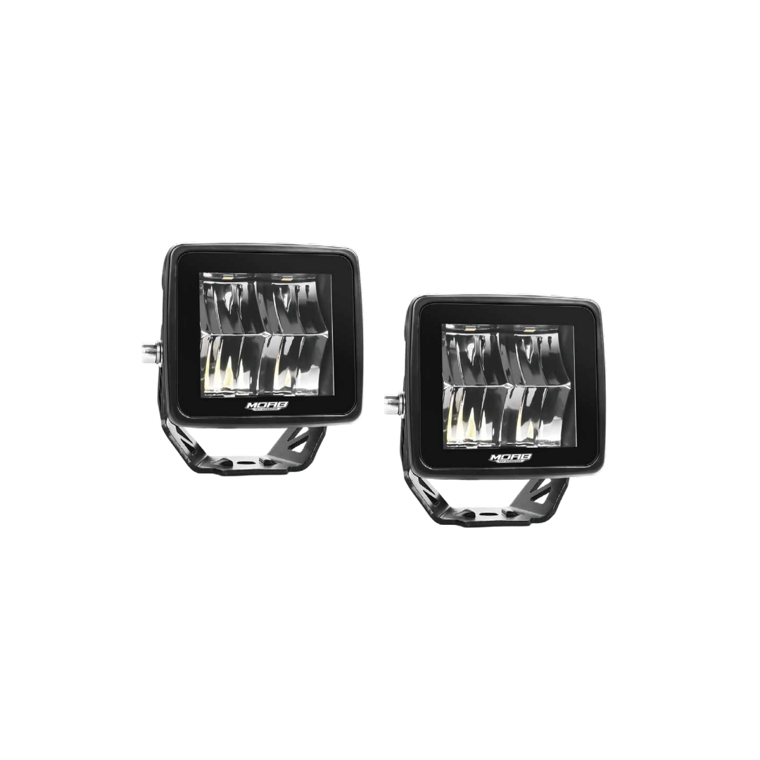 Par focos LED cuadrado 3" / 40W. Incluye tapas protectoras negras. – Moab