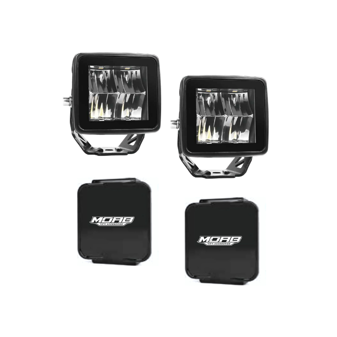 Faros LED 3", de 40W y 4.400 lm Spot Beam. Incluye tapas negras – Moab