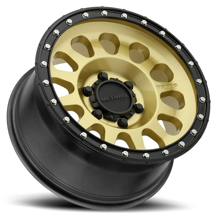 Llanta 315 Gold & Gloss Black Lip 6x139.7 R17 Offset 0 mm – Method Race Wheels