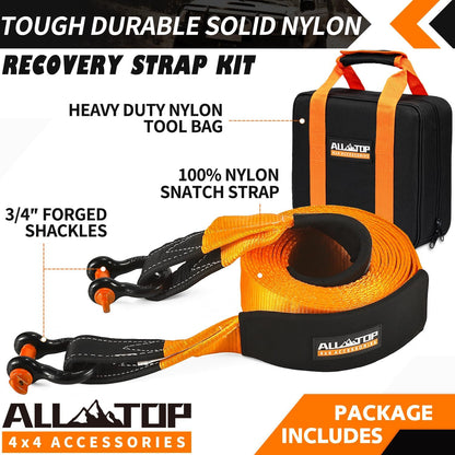 Kit de Recuperación Off-Road ALL-TOP con correa de nylon y herramientas para emergencias todoterreno