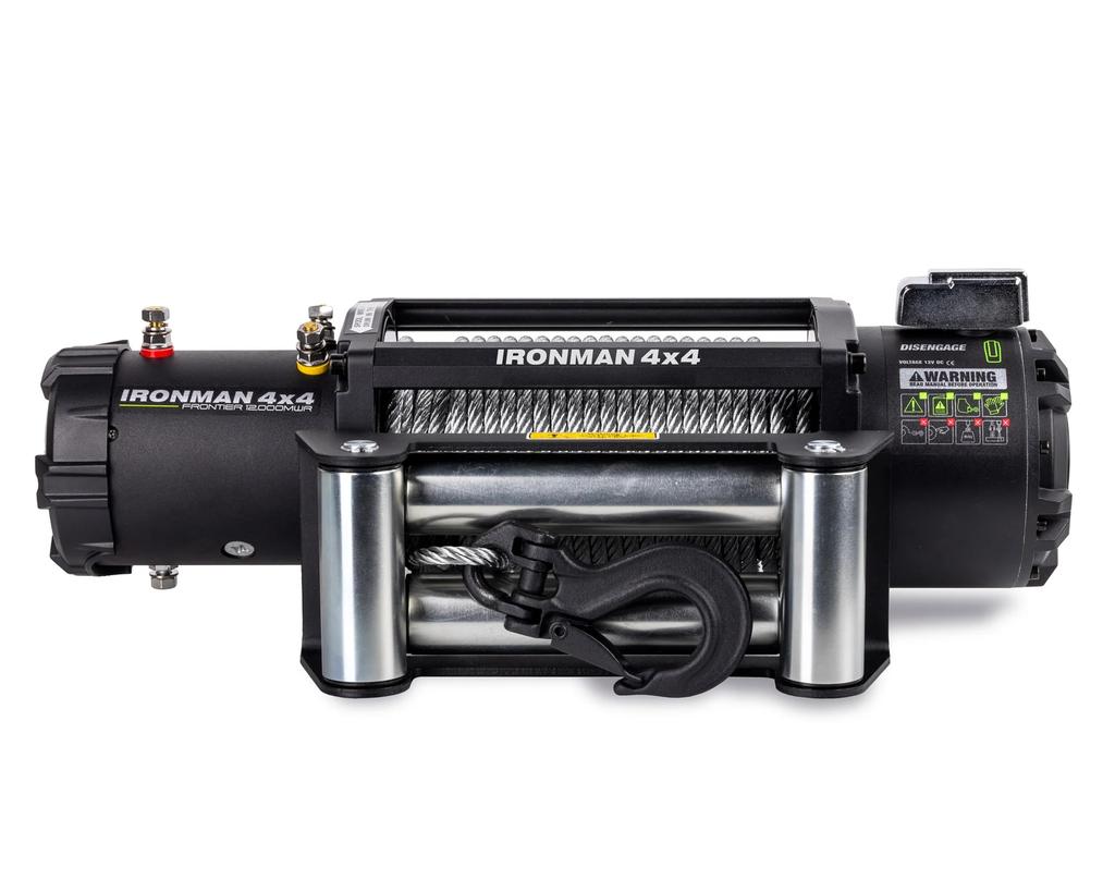 Winche Frontier 12.000 lb con Piola de Acero – Ironman 4x4