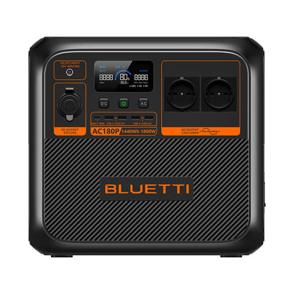 Estación de Energía Bluetti AC180P de 440Wh y 1800W con múltiples puertos de salida