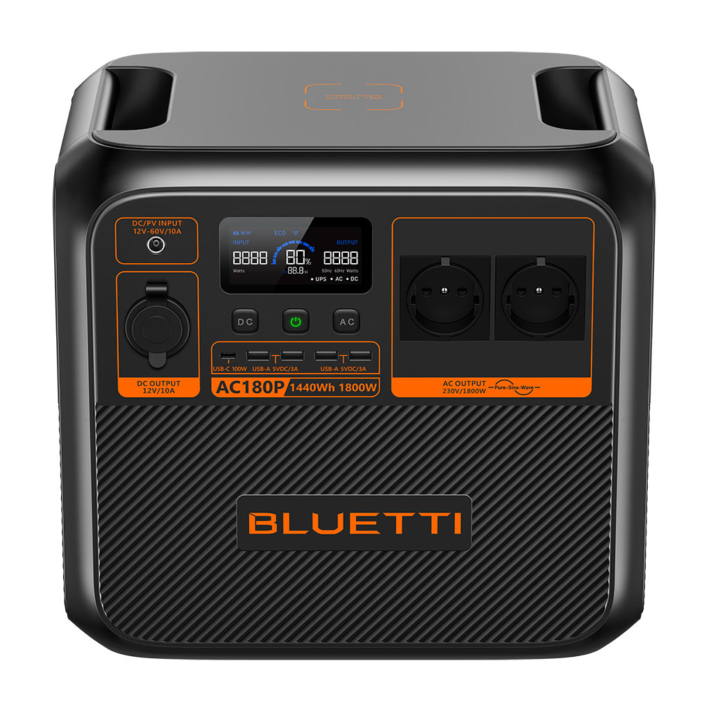 Estación de Energía Bluetti AC180P con capacidad de 440Wh y 1800W de salida