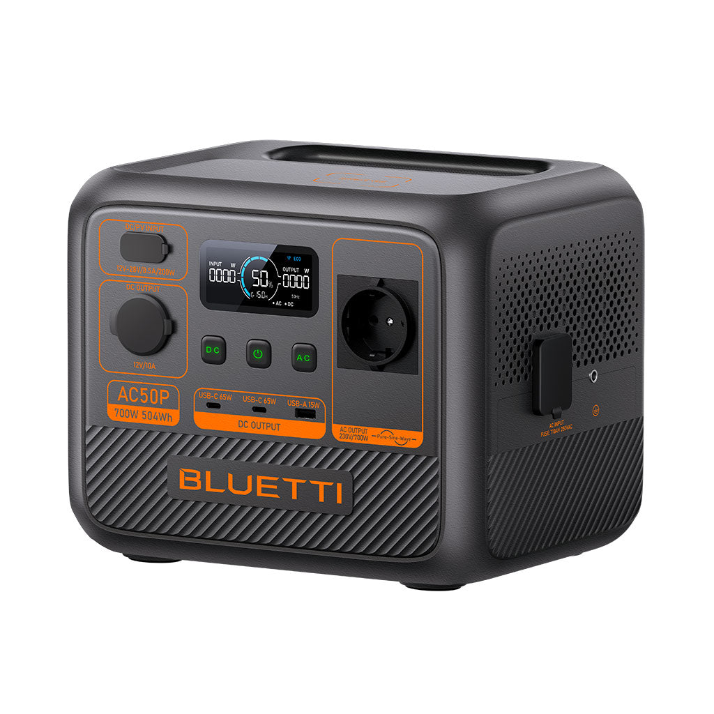 Estación de Energía AC50P con Capacidad de 504 Wh y Potencia de 700 W AC – Bluetti