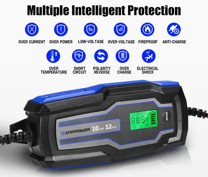 Cargador de bateria inteligente 10a 6v 12v | Atempower
