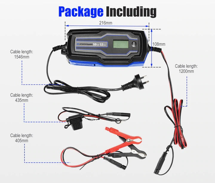 Cargador de bateria inteligente 10a 6v 12v | Atempower