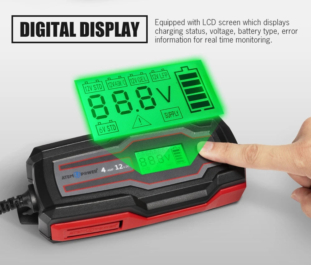 Cargador de Bateria Inteligente 4A 12V | Atempower