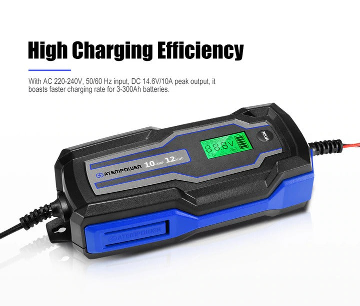 Cargador de bateria inteligente 10a 6v 12v | Atempower