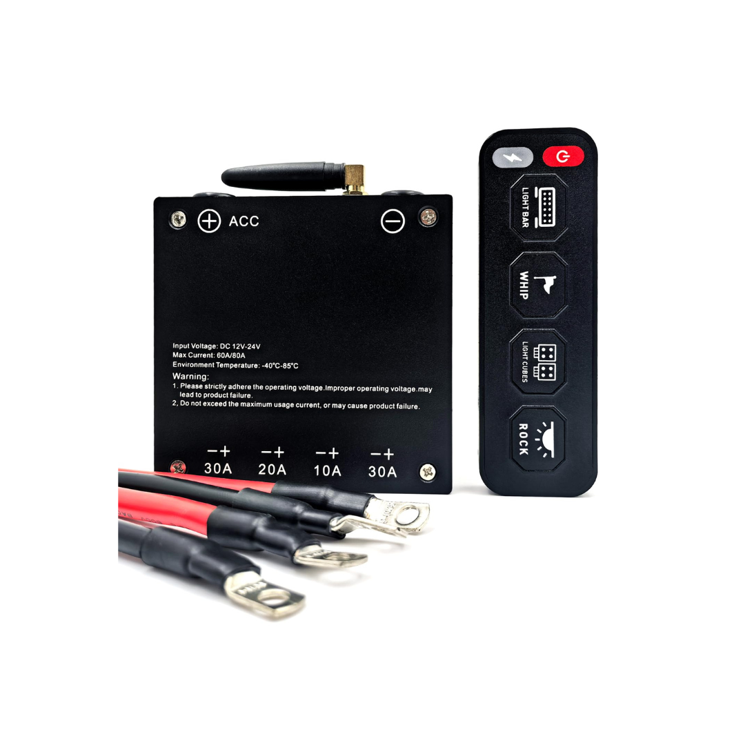 Panel de Control Remoto 4 Canales 12/24V con Capacidad Total de 60A – MOAB