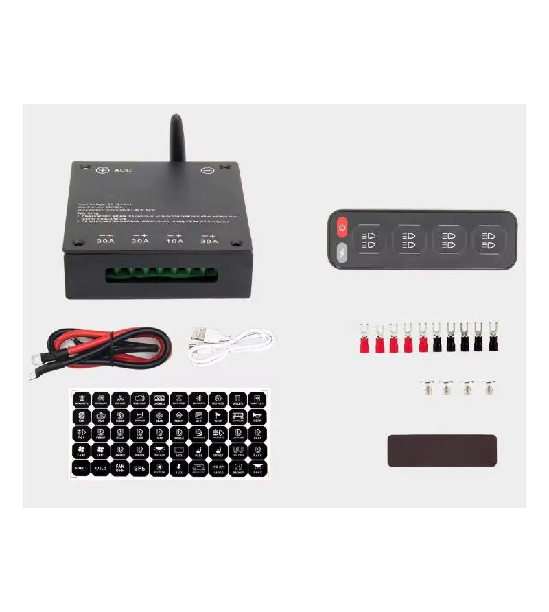 Panel de Control Remoto 4 Canales 12/24V con Capacidad Total de 60A – MOAB