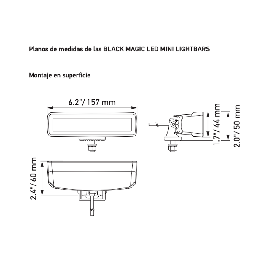 Mini Barra 6 LED Spot Beam de Línea Black Magic – Hella