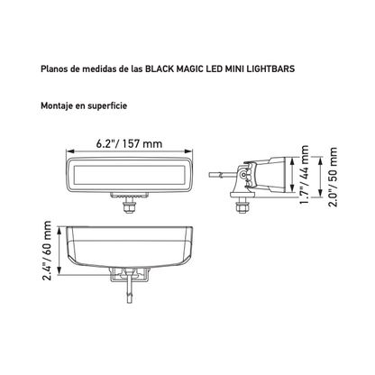 Mini Barra 6 LED Spot Beam de Línea Black Magic – Hella