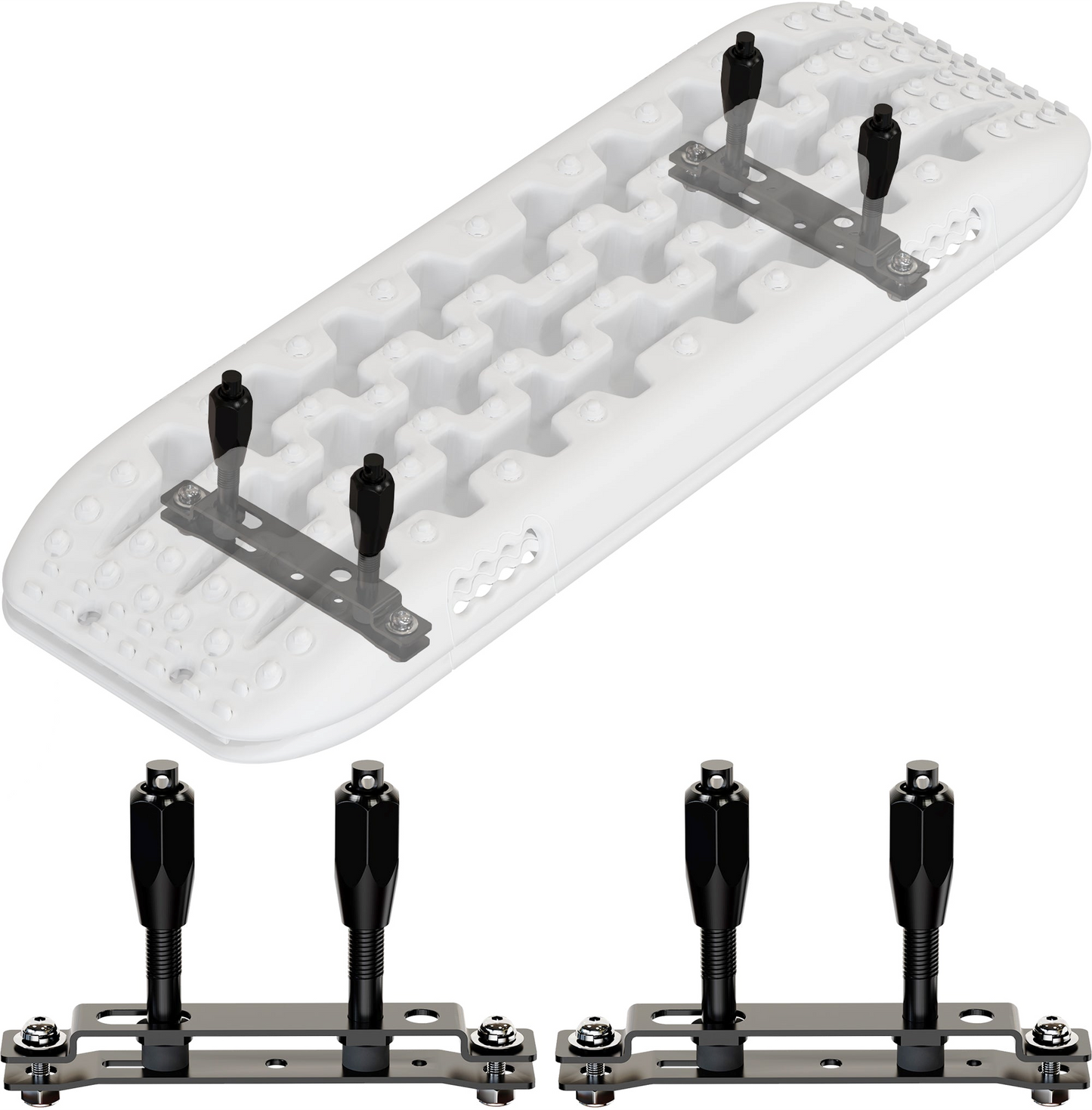 Kit de Montaje para herramienta off-road ALL-TOP con base blanca y soportes metálicos negros