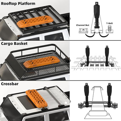 Kit de Montaje ALL-TOP para herramientas off-road con plataforma en techo, cesta de carga y barra transversal