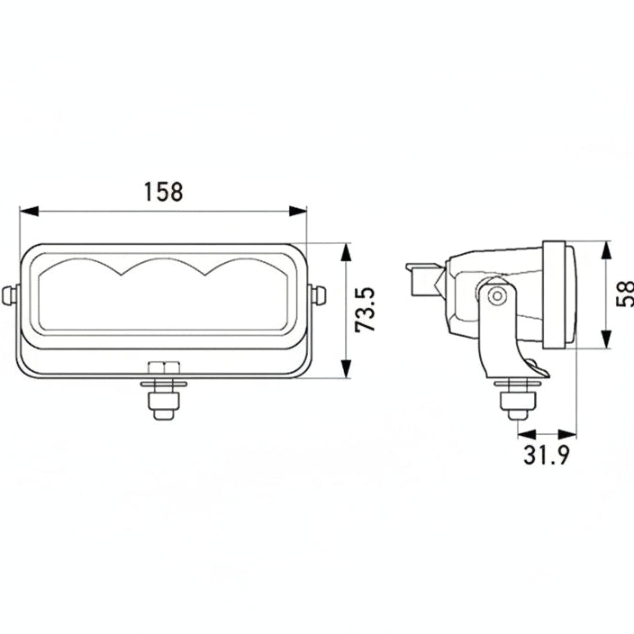 Mini Barra LED Serie LBE 160 de Línea Value Fit – Hella