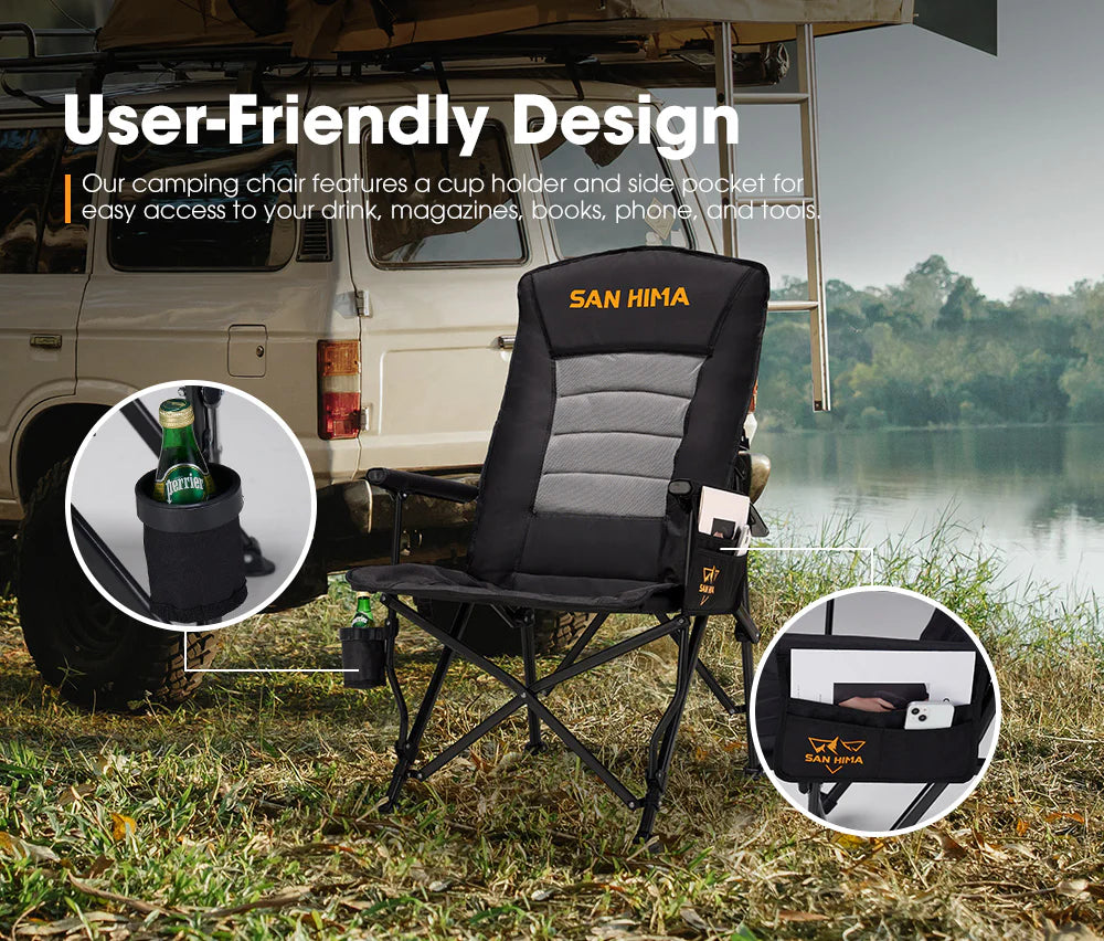 Pack de Sillas y Mesa San Hima con diseño ergonómico y soporte para bebida y bolsillo lateral