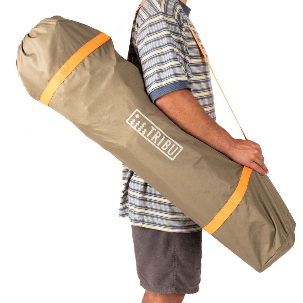 Silla de Camping TRIBU en bolsa para fácil transporte y almacenamiento.